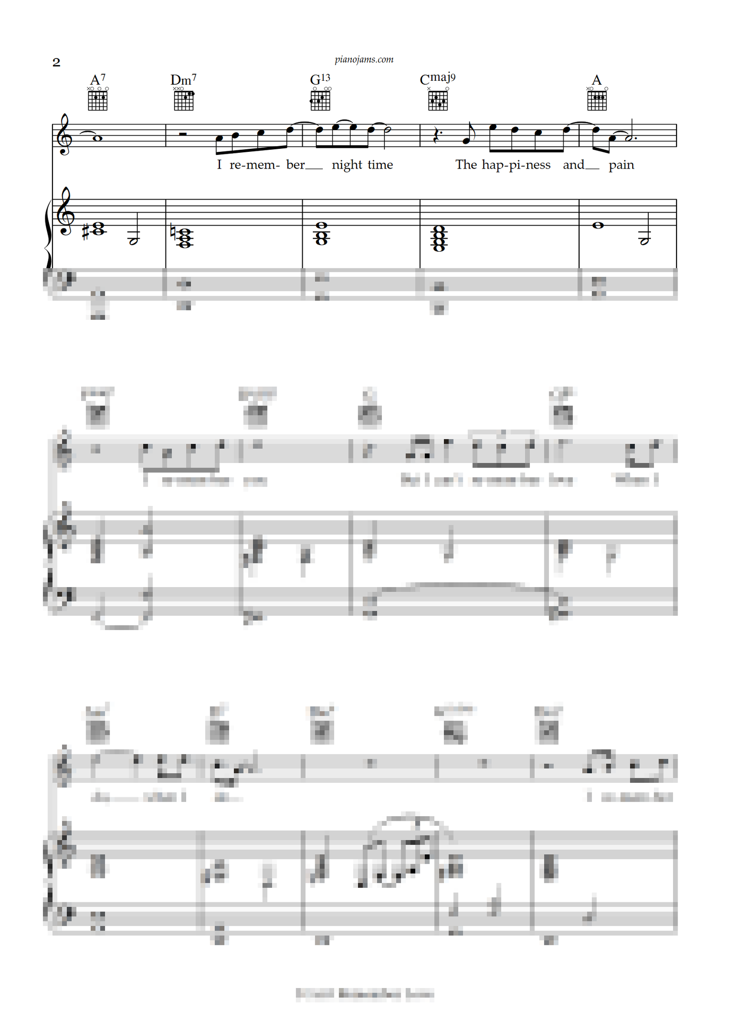 I Can't Remember Love (Piano accompaniment)
