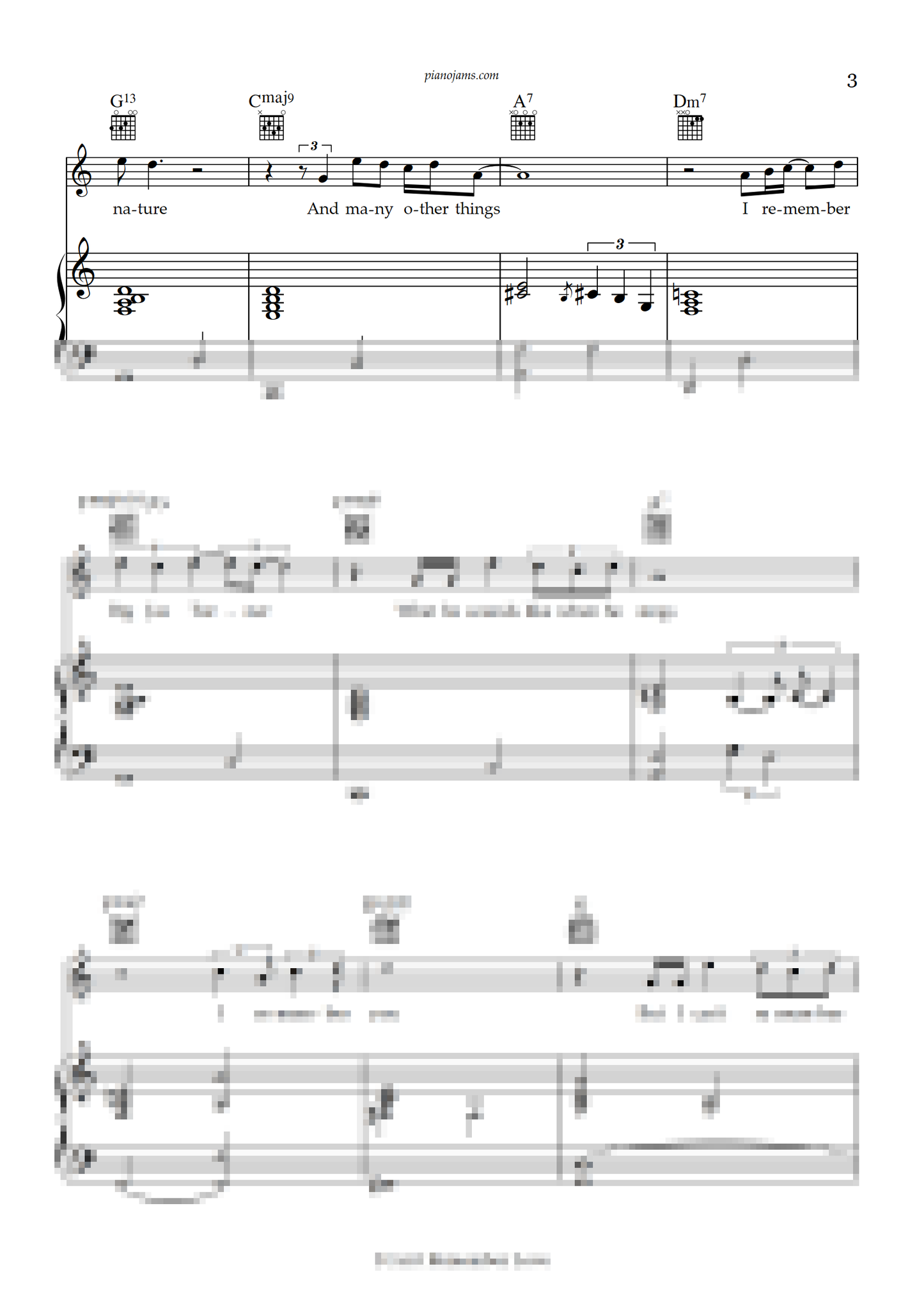 I Can't Remember Love (Piano accompaniment)