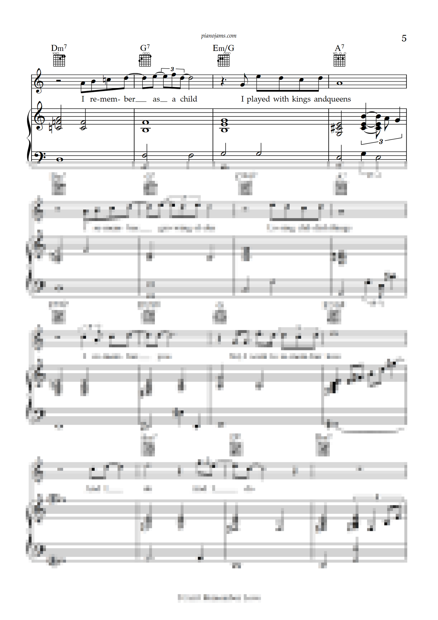 I Can't Remember Love (Piano accompaniment)