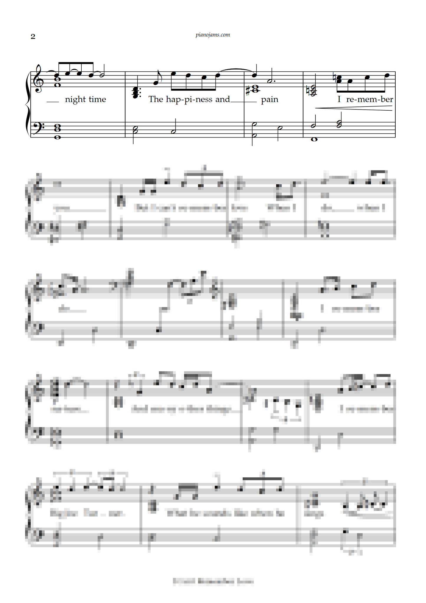 I Can't Remember Love (Piano Solo)