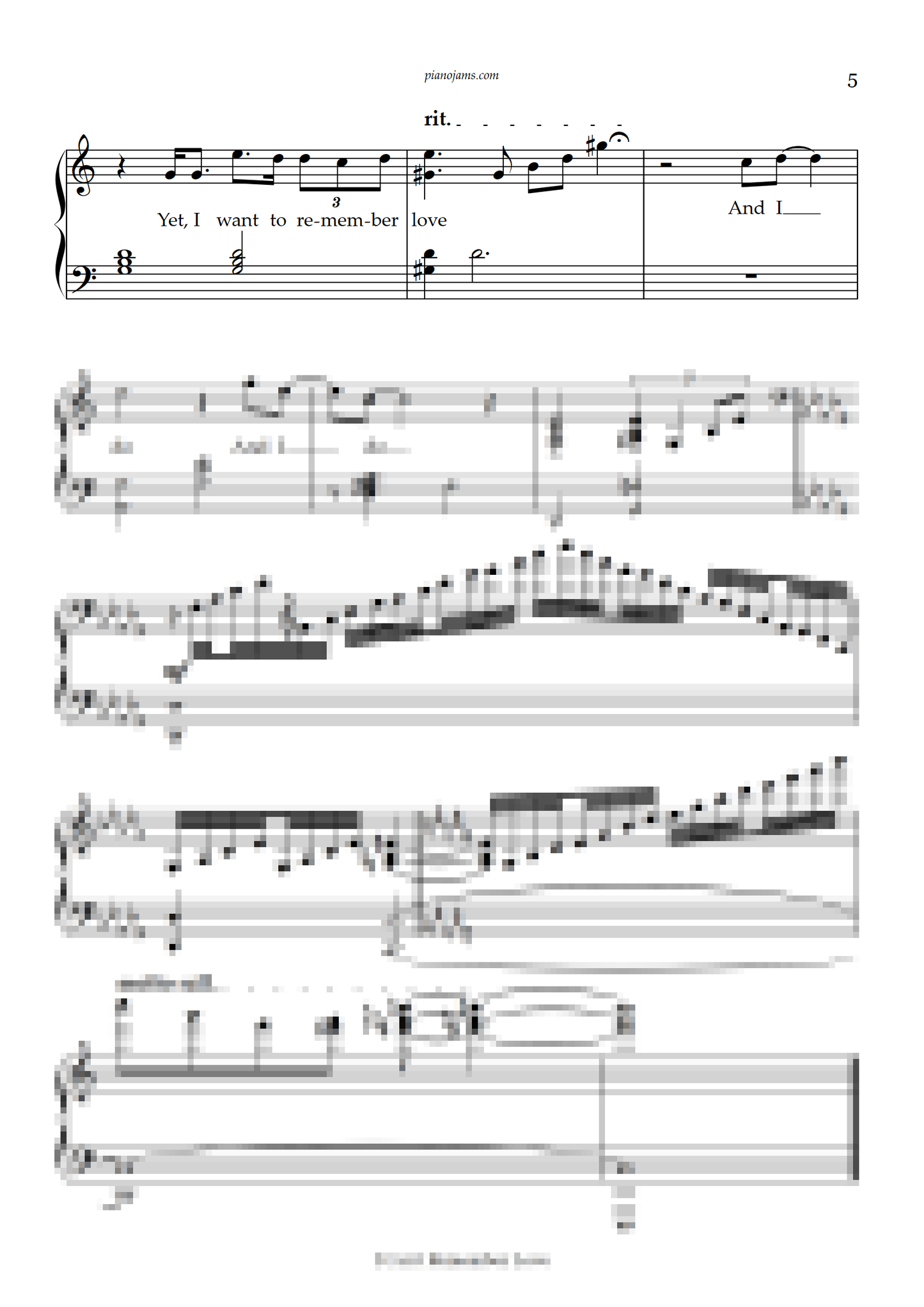 I Can't Remember Love (Piano Solo)