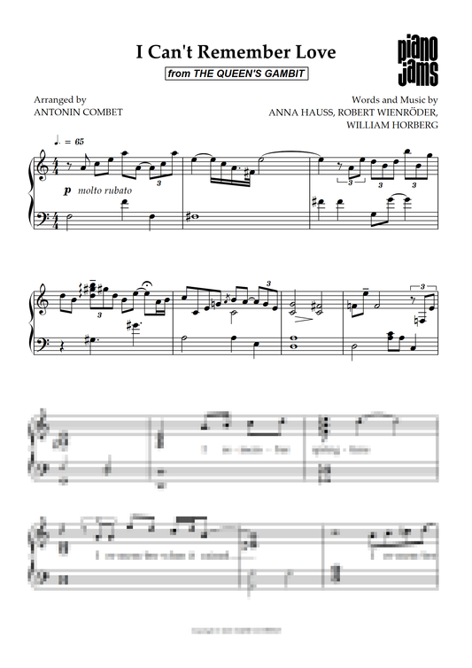 I Can't Remember Love (Piano Solo)