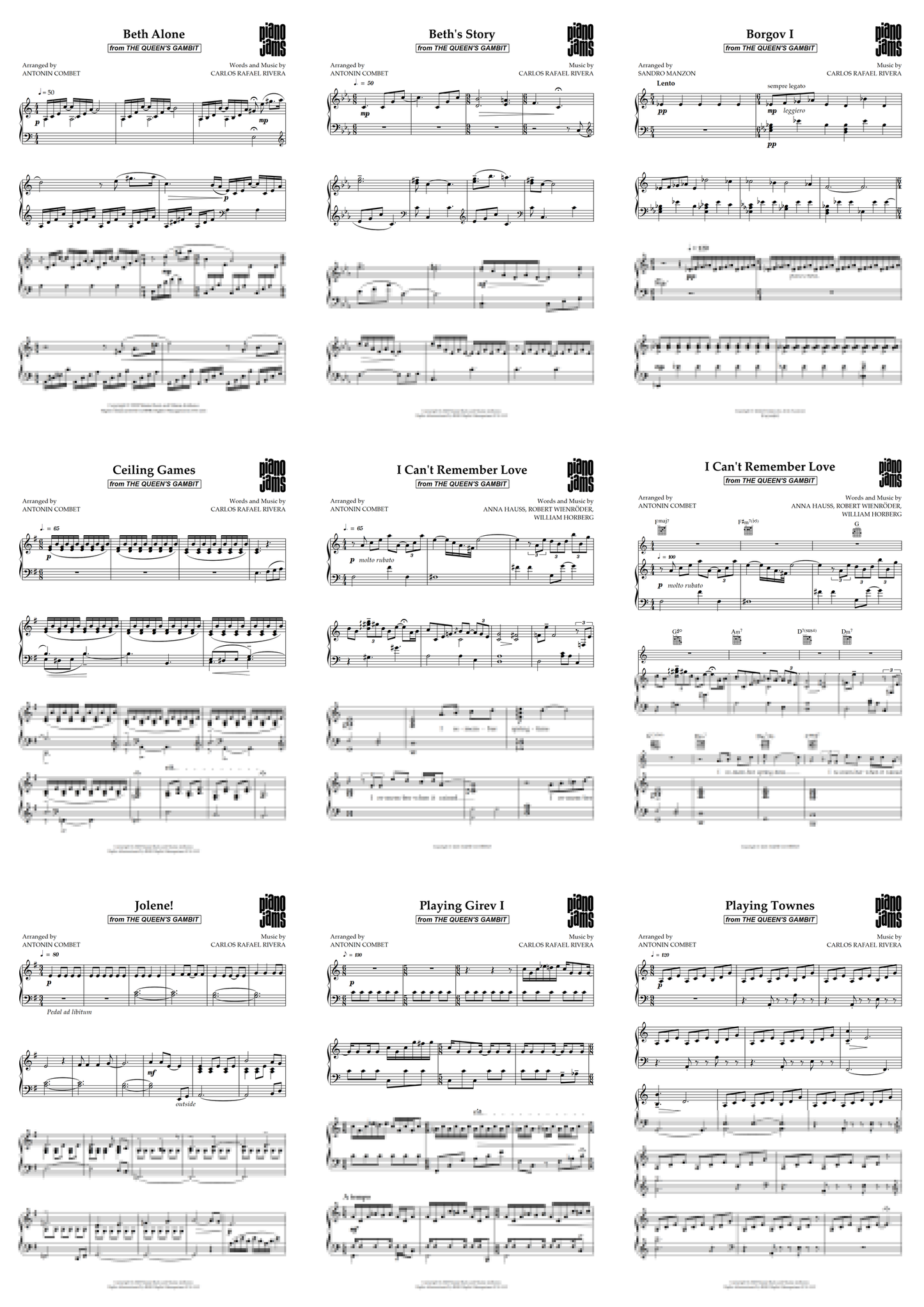 The Queen's Gambit - Piano Sheet Music Digital Bundle